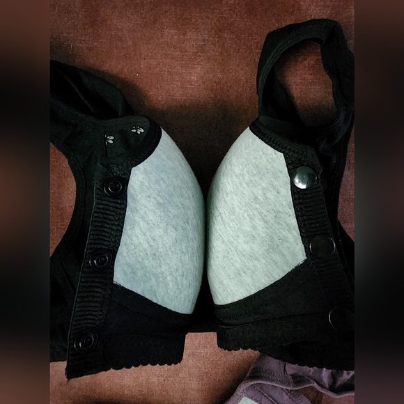 Floral Black Cotton Front Closure Bra - Picture 5 of 10